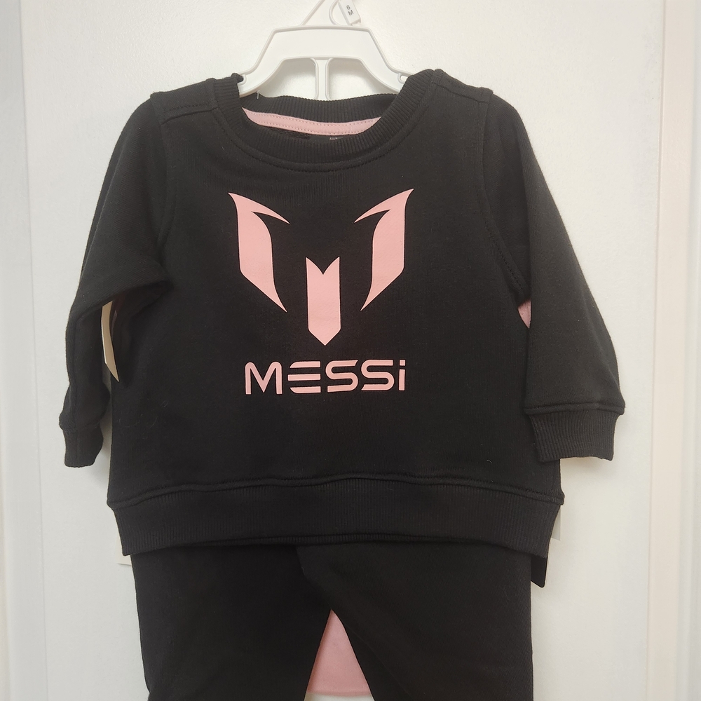 Black and Pink Messi Toddler Outfit